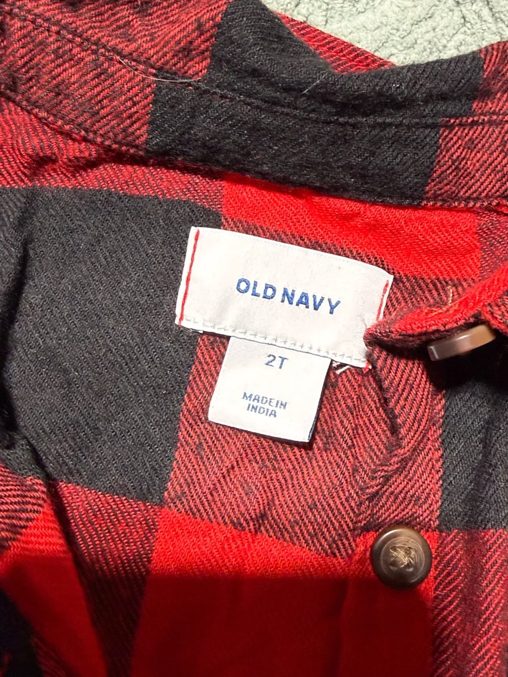 Girls 2t Red & Black Plaid Shirt Dress - Old Navy